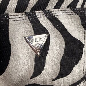 GUESS Premium Y2K Zebra Print Glitter Skinny Jeans/Size 29‎